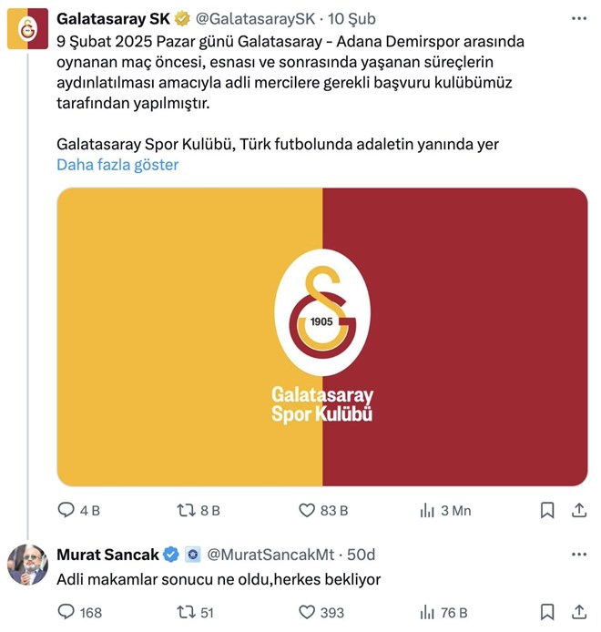 Murat Sancak'tan Galatasaray'ın paylaşımına 1 ay sonra flaş cevap  - 4. Foto